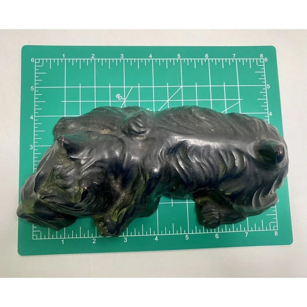 Black Scottish Terrier Scottie Dog Figurine Ceramic Vintage 8” Long Shelf Sitter
